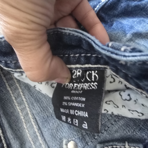 Rerock for Express Bootcut Jeans Size 2R - Picture 3 of 4